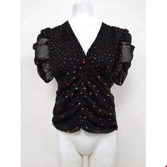 Lipsy London Women's Blouse Black and Multi-Coloured Spots Size UK 10 Pre-Loved Re-Fashioned Lipsy London Women's Blouse Black and Multi-Coloured Spots Size UK 10 Pre-Loved Re-Fashioned