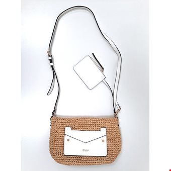 Dune London Women's Woven Straw Crossbody Bag White Trim Coin Purse Pre-Loved Re-Fashioned Dune London Women's Woven Straw Crossbody Bag White Trim Coin Purse Pre-Loved Re-Fashioned