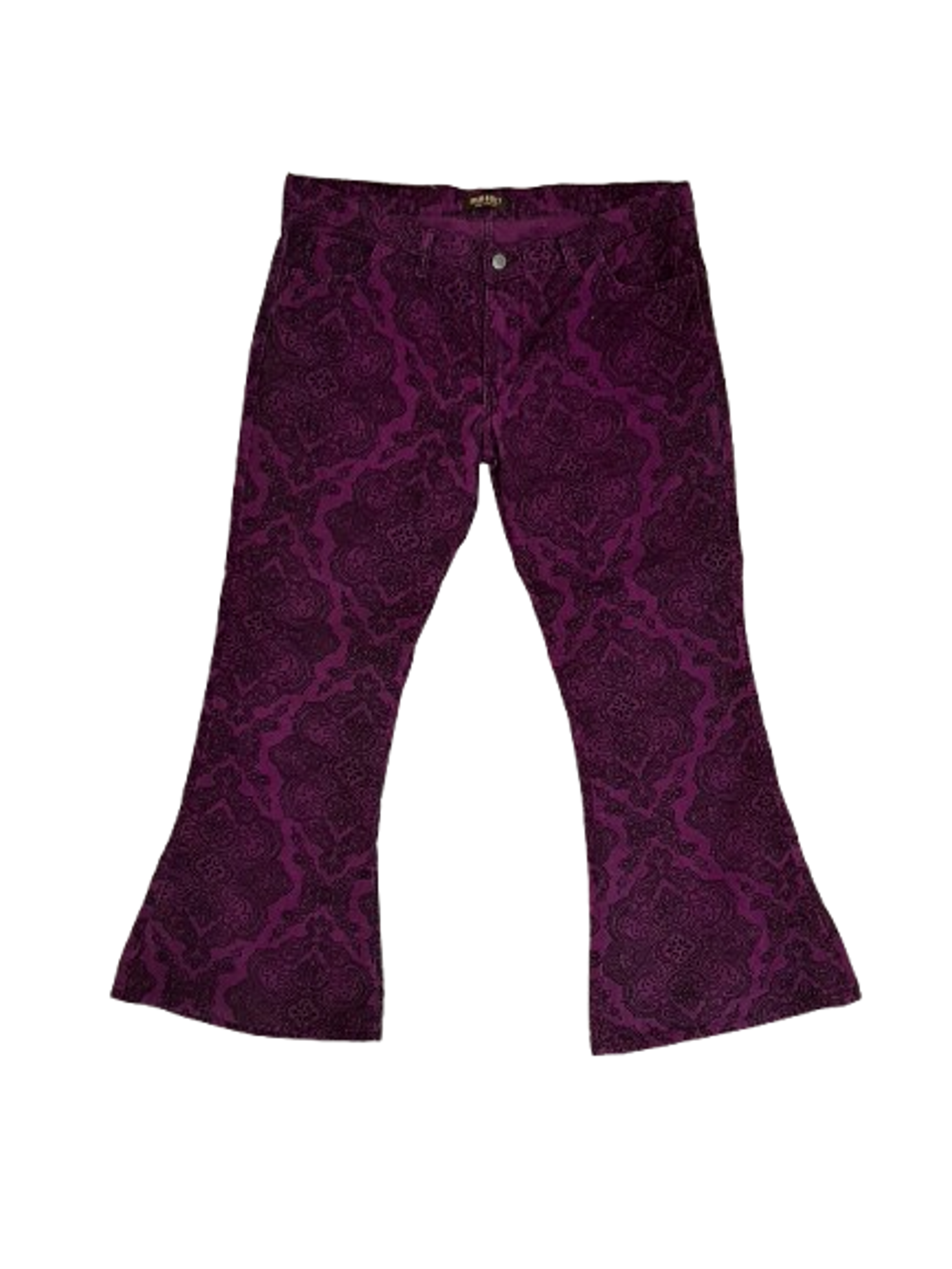 Cord Trousers Mens Purple Trousers Uk RUN FLY Men's Purple Paisley