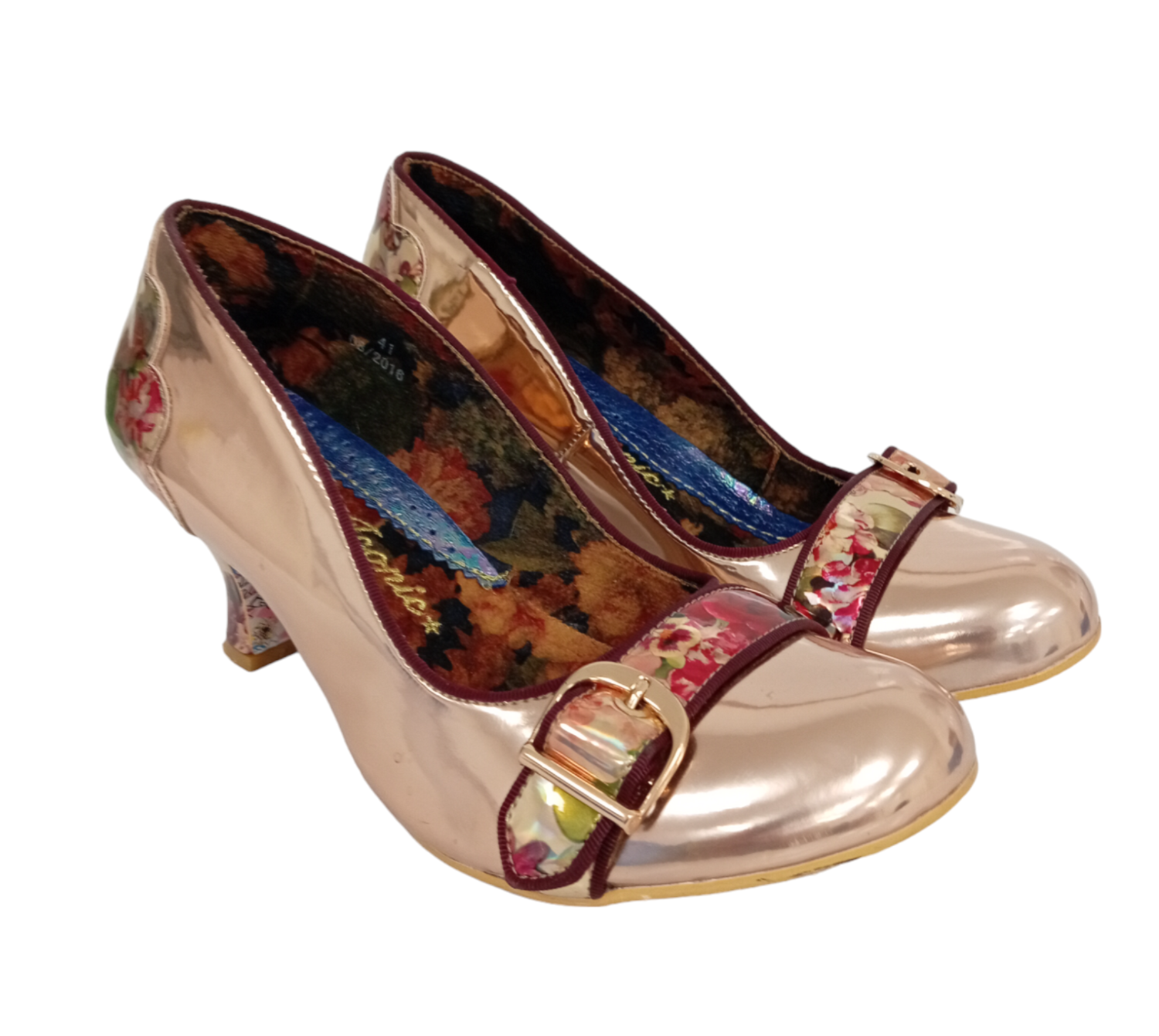 IRREGULAR CHOICE Iconic Ladies Copper Tone Court Shoes UK