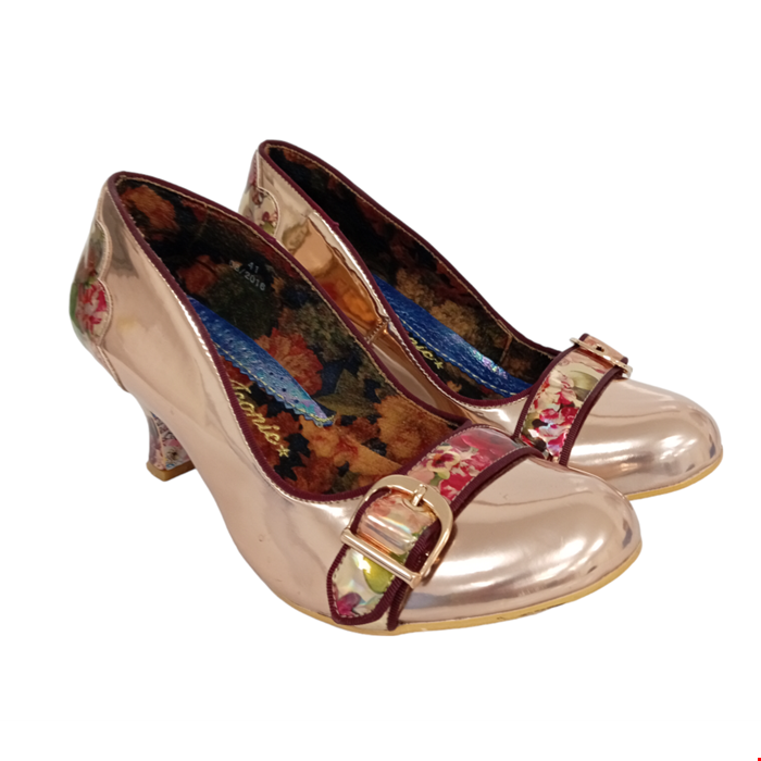 IRREGULAR CHOICE Iconic Ladies Copper Tone Court Shoes UK 7.5