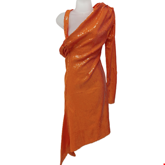 OUTLINE Ladies UK Size 8 Orange Sequin Party Attire Dress Pre-Loved  OUTLINE Ladies UK Size 8 Orange Sequin Party Attire Dress Pre-Loved