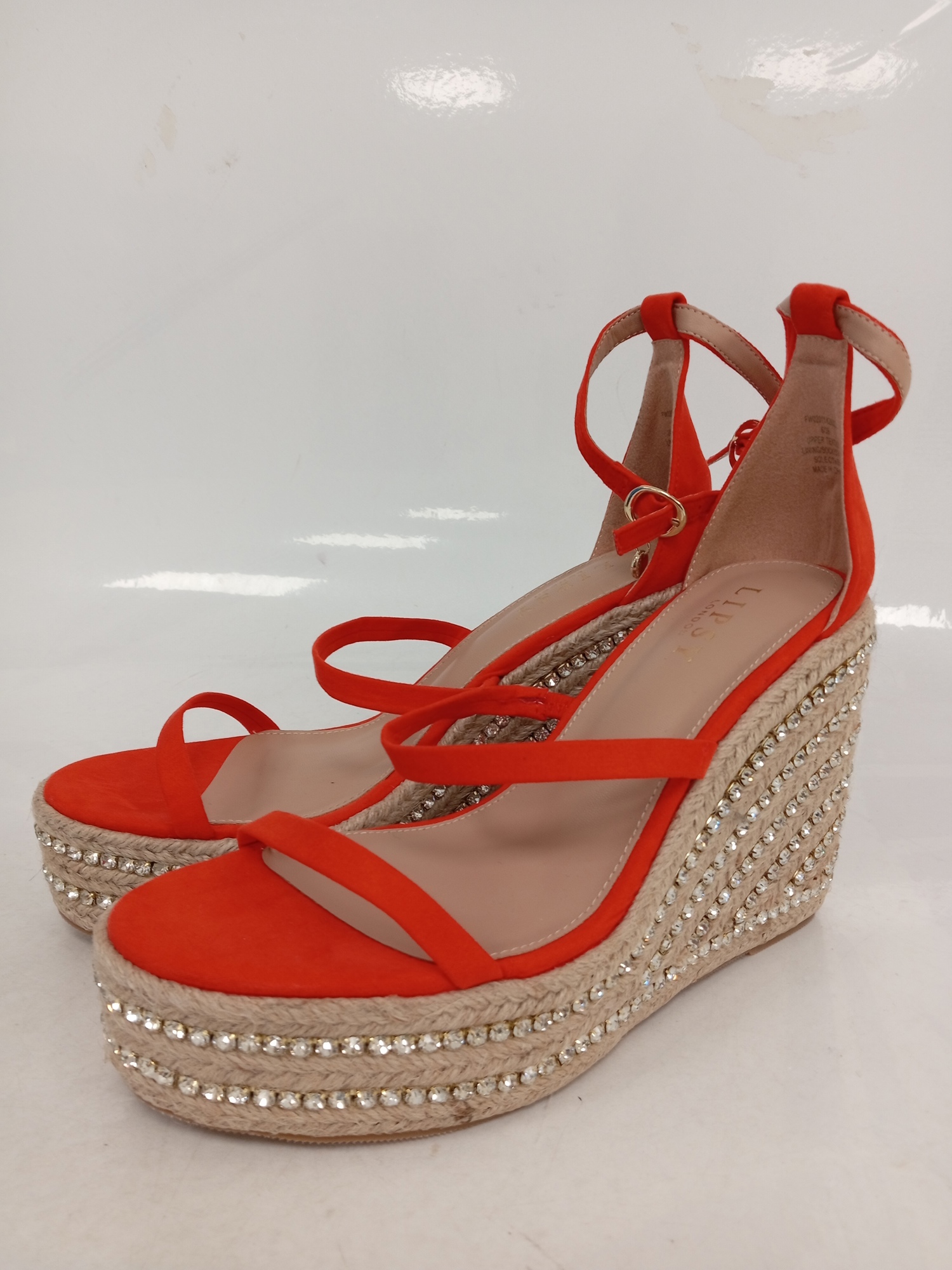 LIPSY Ladies UK Size 6 Platform Espadrille Diamante Summer Wedges