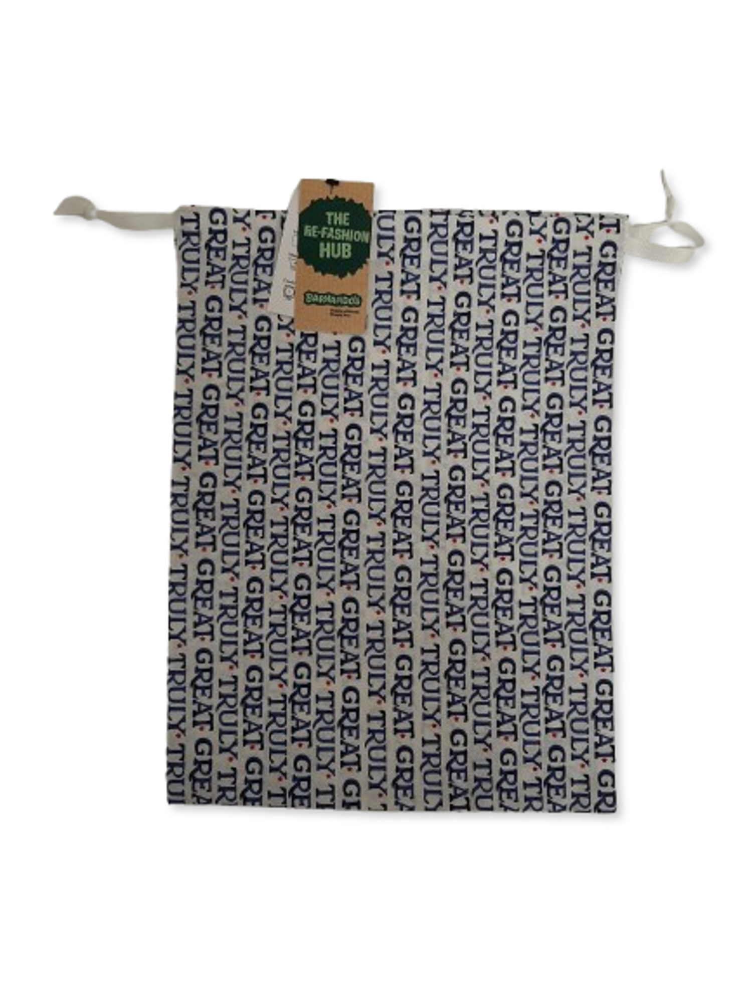 Upcycled Handmade Patterned Drawstring Gift Bag Pre-Loved Re-Fashioned