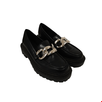 Stradivarius Women's Black Faux Leather Chunky Loafers Size UK 3.5 Pre-Loved Stradivarius Women's Black Faux Leather Chunky Loafers Size UK 3.5 Pre-Loved