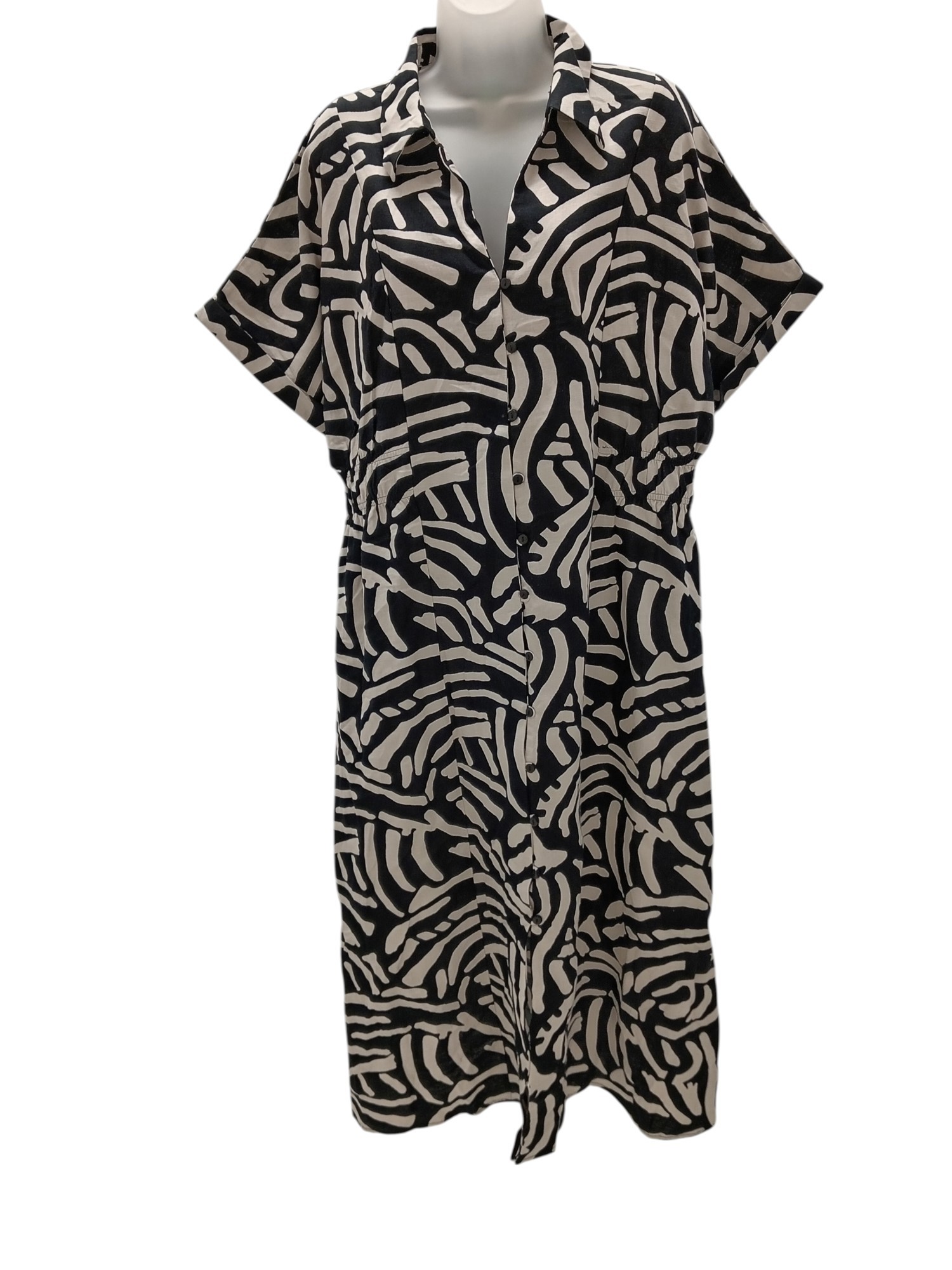 PRIMARK Ladies UK Size 18 Abstract Summer Style Button Up Dress