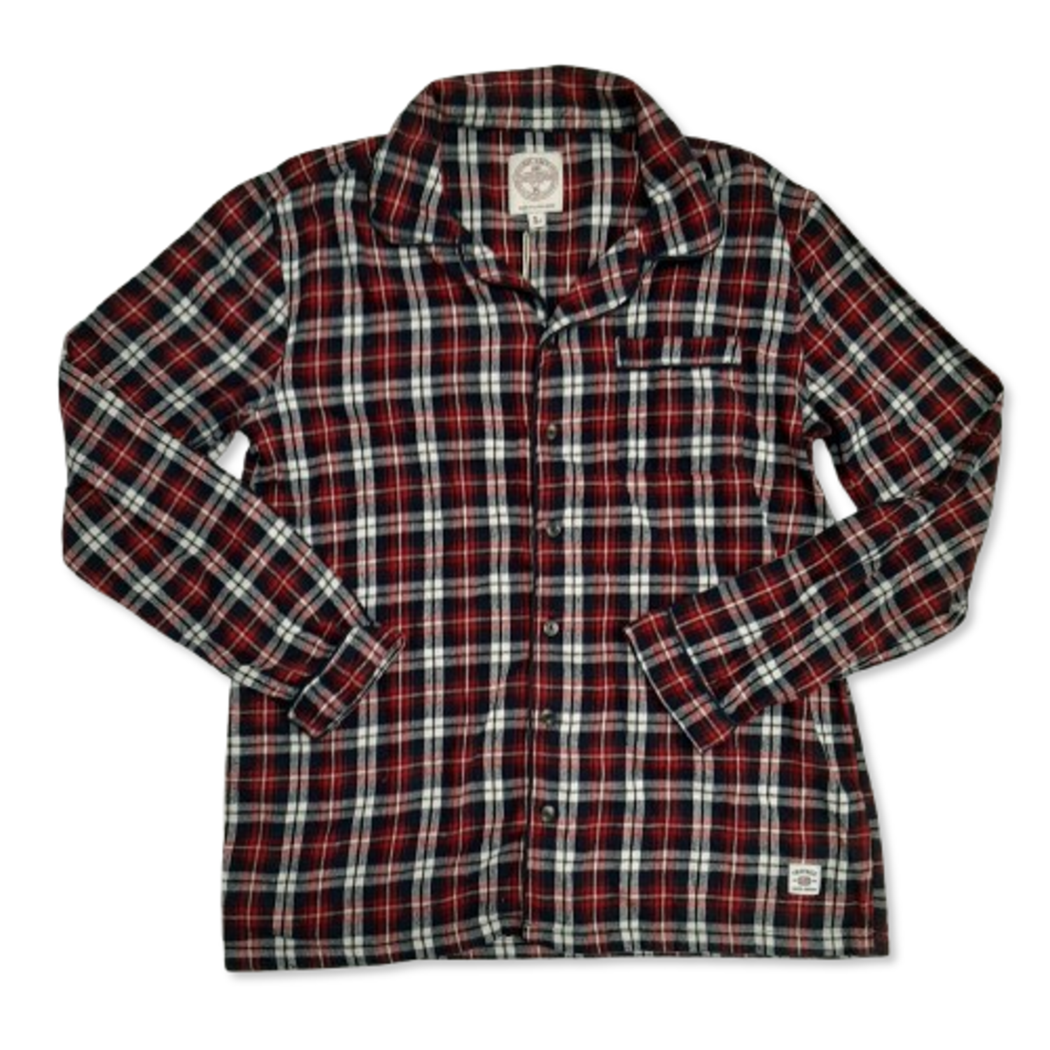 FatFace Men's Pyjama Shirt Red Check Brushed Cotton Size UK L BNWT Re-Fashioned