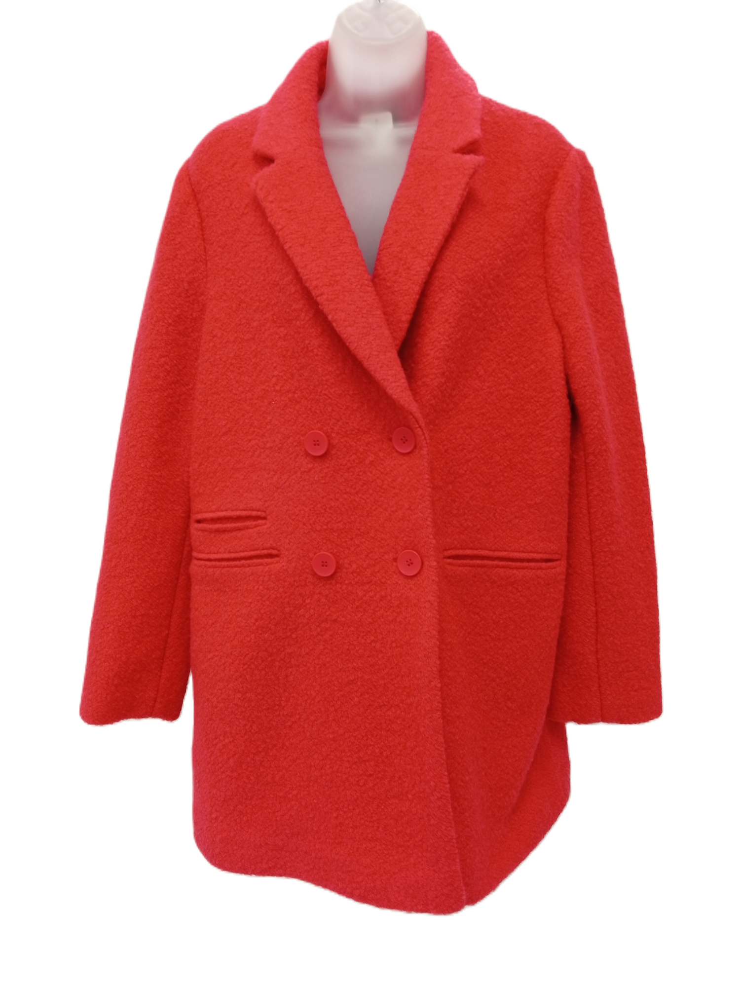 NEXT Ladies UK 16 Red Button Up Winter Attire Wool Mix Coat Pre