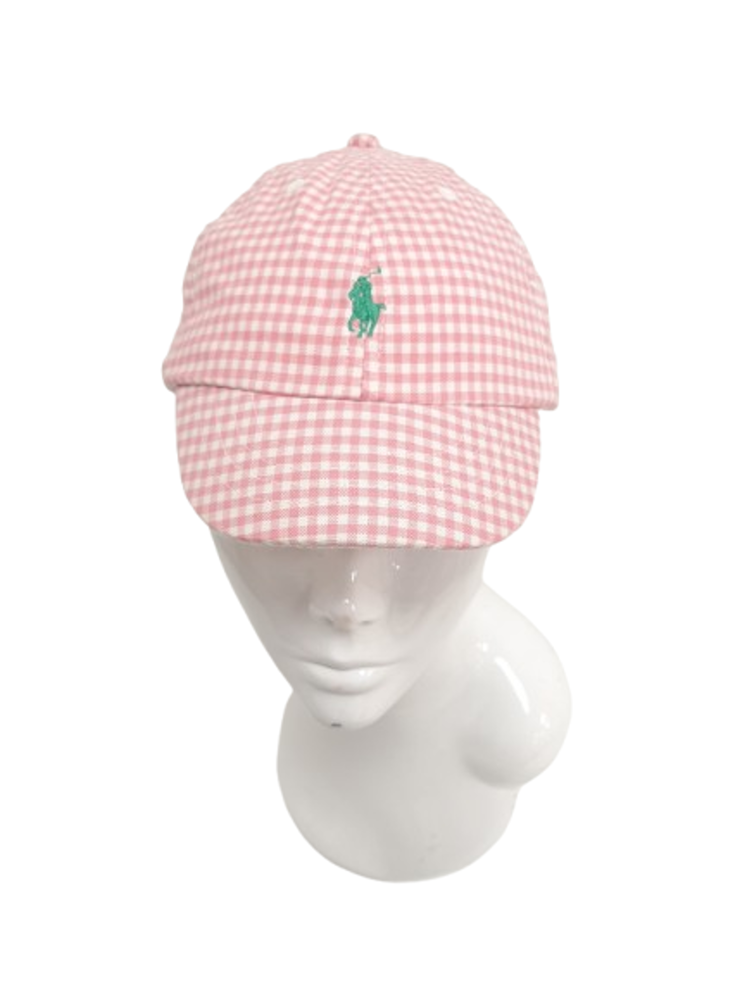 Ralph Lauren Children's Pink Gingham Adjustable Cap Hat One Size Re-Fashioned