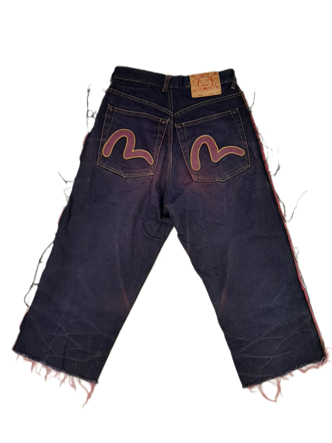 EVISU Women's Purple Distressed Denim Jeans Size 30W Pre-Loved