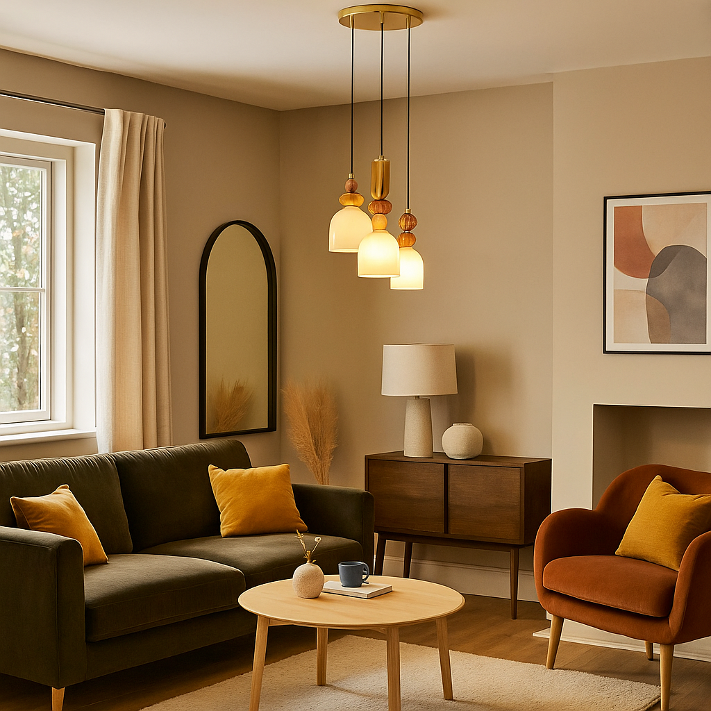 Made.Com Whitney Burgundy and Amber 3 Li...